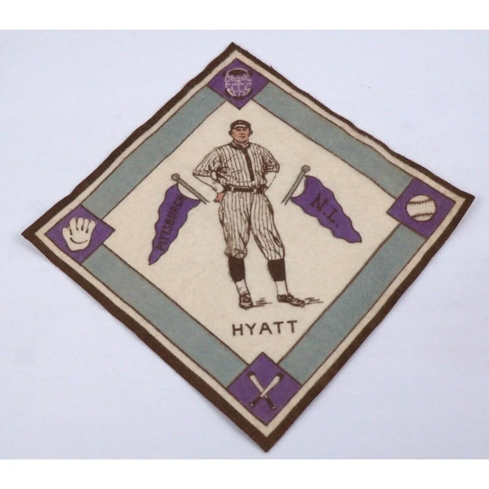 1914 Baseball Players Felt B18‎ Series Pittsburg Pirates HAM HYATT White / Blue